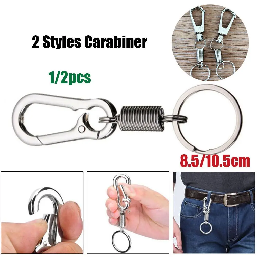 

keyring Stainless steel Spring Gourd Buckle Carabiner keychain Bicycle Bottle Holder Waist Belt Clip Anti-lost buckles