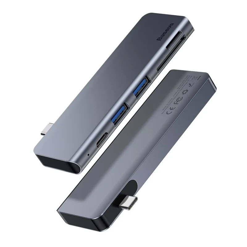 Baseus USB C HUB Type-c to Multi Ports USB 3.0 USB3.0 Type C Power Adapter USB-C HUB Splitter Dock For Macbook Pro Air USBC HAB - Color: Grey