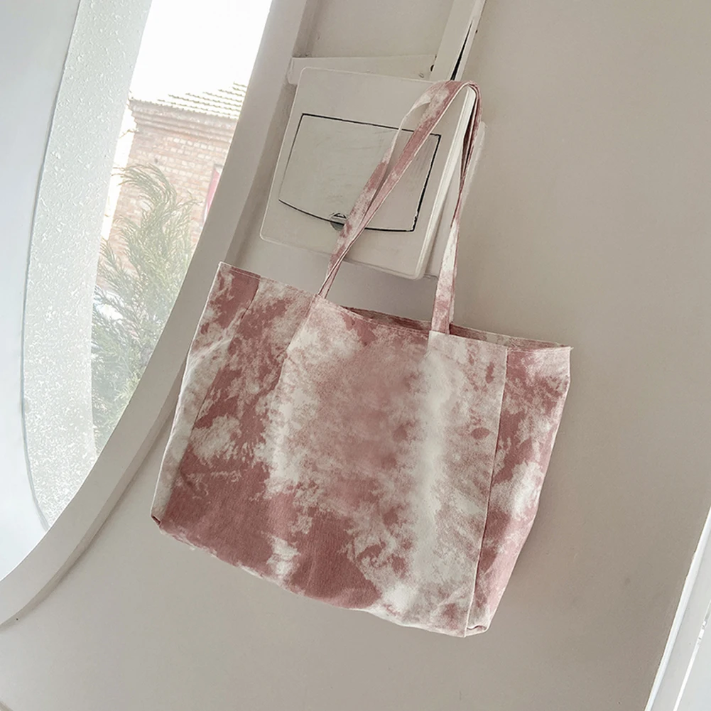 

Fashion Women Tie Dye Shoulder Bags Casual Canvas Ladies Large Capacity Handbags Design Luxury Hand Bag Female Travel