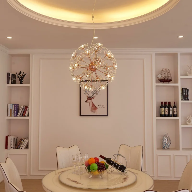Youlaike Modern Crystal Chandelier Dandelion Design Home Light Fixtures Hanging Chandeliers Lighting | Лампы и освещение