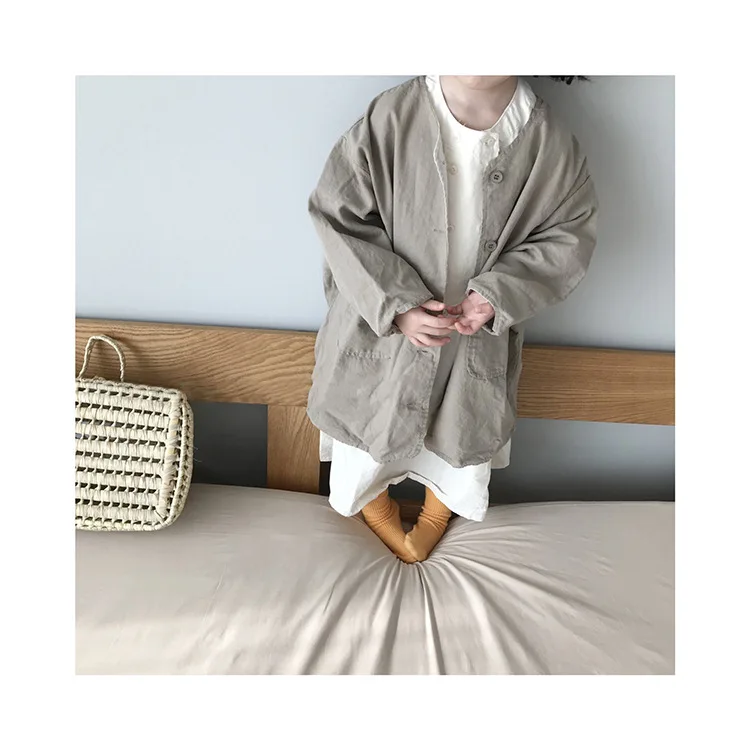 СВОБОДНЫЙ Модный тренчкот в Корейском стиле для мальчиков и девочек на осень