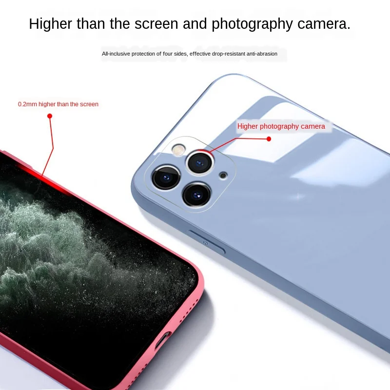 Роскошные жидкий силиконовый чехол для телефона из закаленного стекла IPhone 11 Pro Max