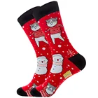 Мужские хлопковые носки, Рождественская серия мультфильмов, для повседневной носки, Рождества, оленя, снежинки, Деда Мороза