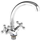 Смеситель для кухни Accoona A4071, двухрычажный, с гайкой, хром 1155043