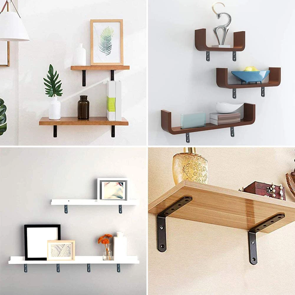 

8 Pcs L Brackets for Shelves Decorative Corner Brace Joint Right Angle Bracket Wall Hanging Bracket with Screws,5x 3inch