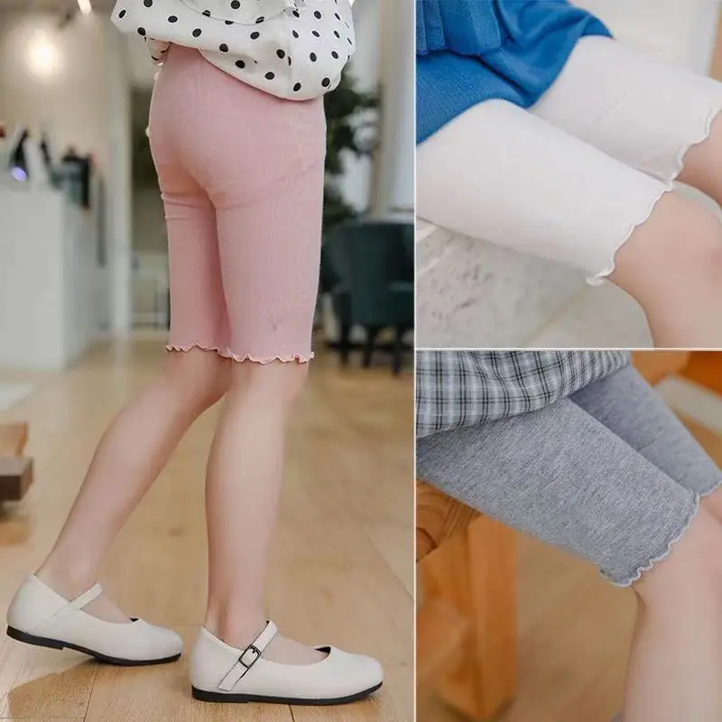 

Girls five-point pants Modale children's leggings girl pants summer thin girl safety pants pants seven points
