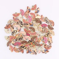 fan shaped mixed wooden buttons for clothing handwork for scrapbooking crafts diy clothing sewing accessories button decoratios