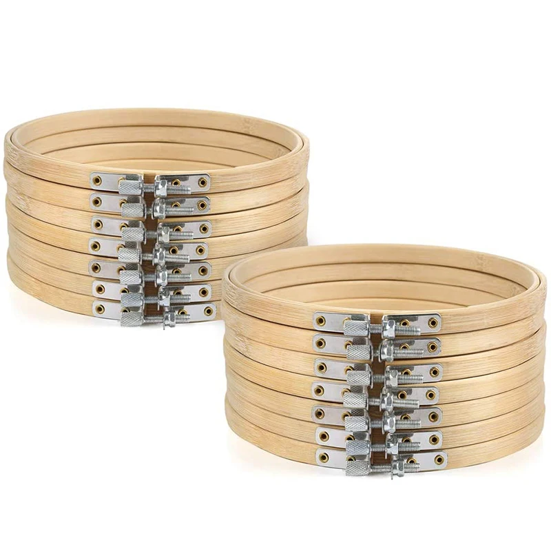 

16 Pieces 6 Inch Embroidery Hoops Circle Cross Stitch Hoop Ring for Art Craft Handy Sewing and Dream Catcher