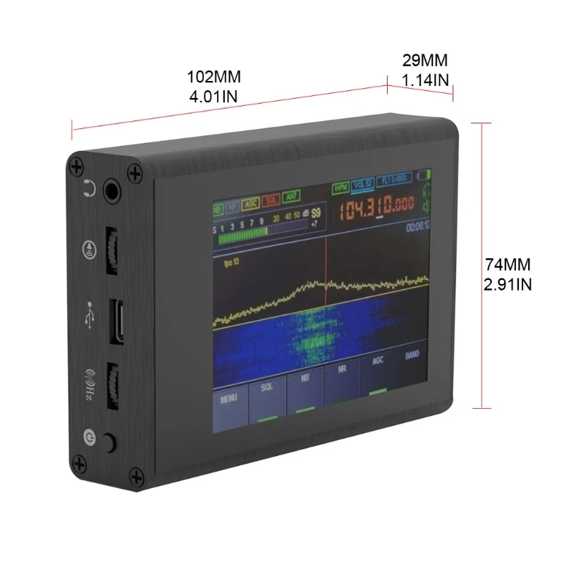 50KHz-200MHz DSP SDR Receiver Malahit Shortwave Radio 3.5 Inch Touching IPS Display Screen | Инструменты