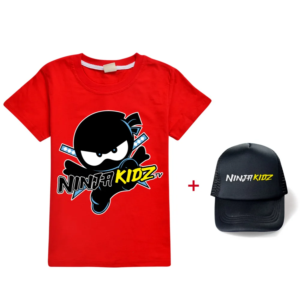 2021 NINJA KIDZ  Boys Girls T Shirt + hat Children Short Sle