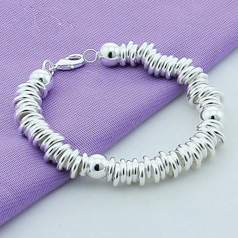 

New Arrival 925 Silver Color Charm Bracelets Fine Jewelry Cuff Bangle For Women Men