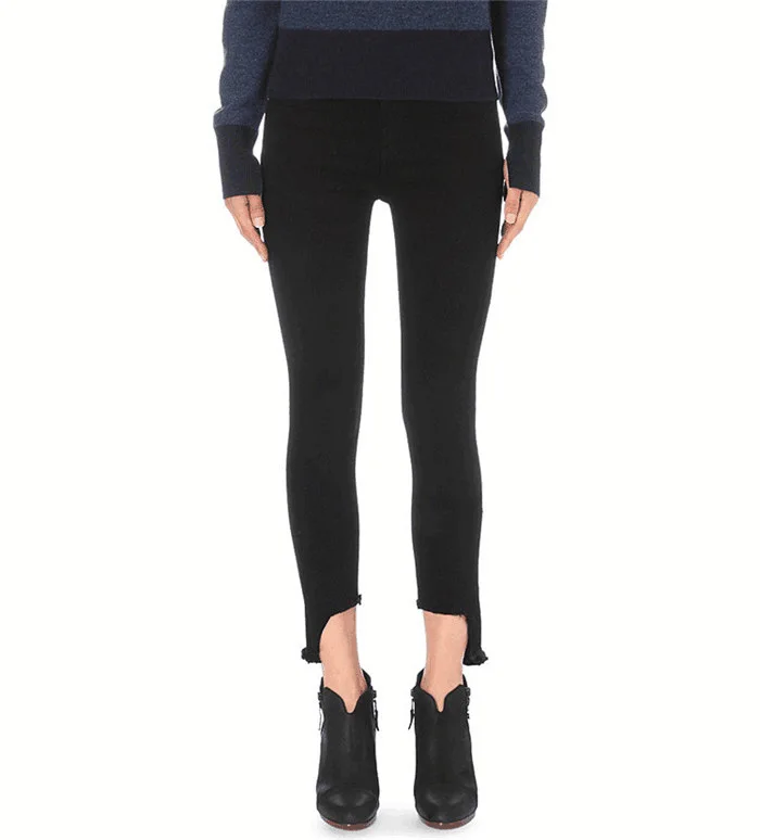 

2020 Autumn Winter New Trendy Brand Design Street Button Women Irregular Jeans Female Pencil Pants Fashion Classic