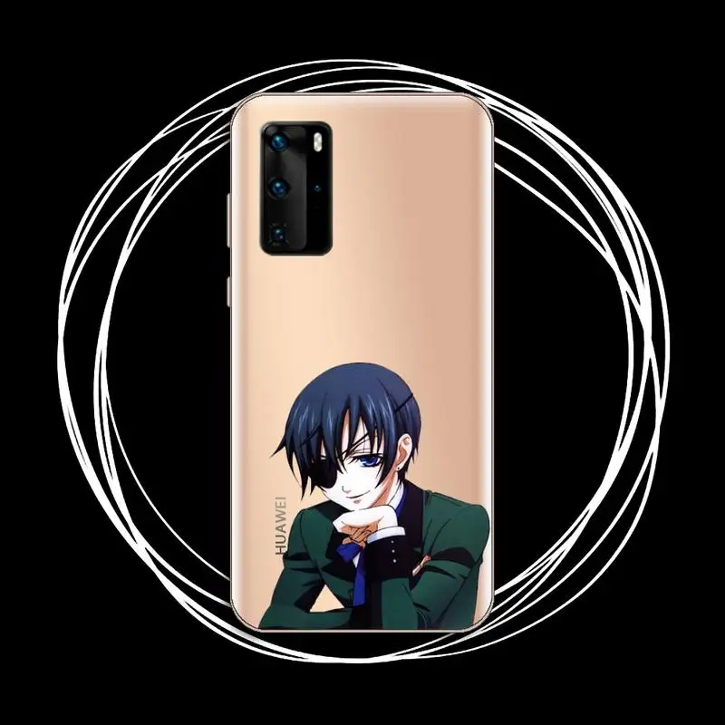 

Black Butler Phone Case Transparent for Huawei P20 P30 P40 lite pro P smart 2019 honor 8x 10i