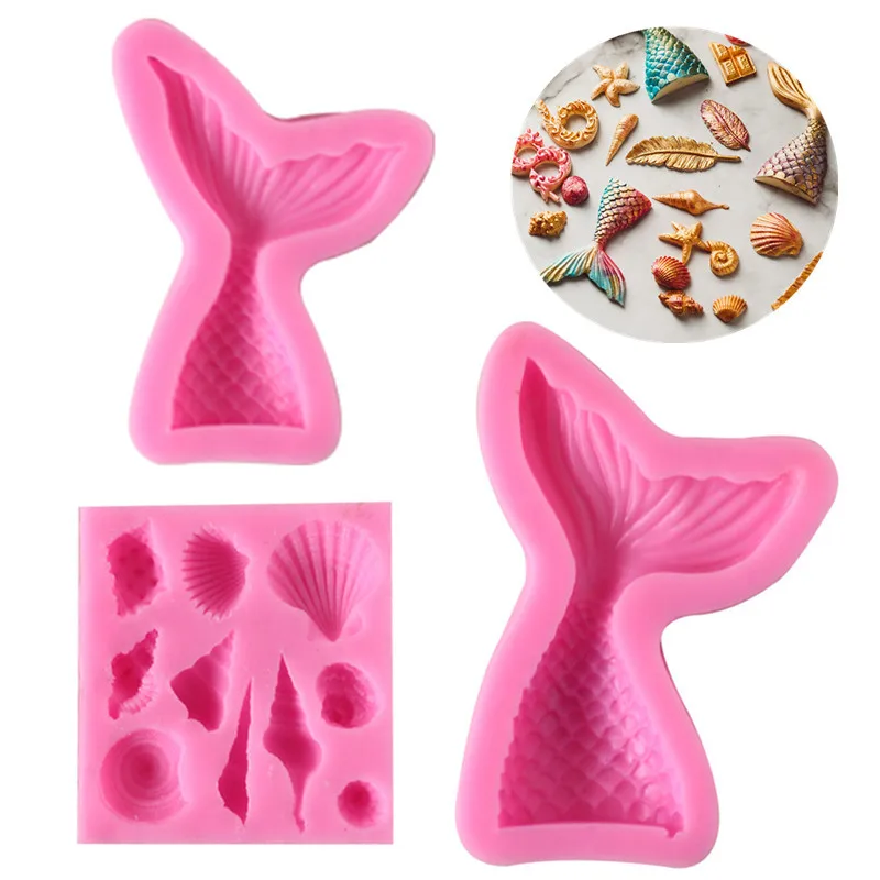 

3 шт., силиконовые формы для выпечки «хвост русалки»