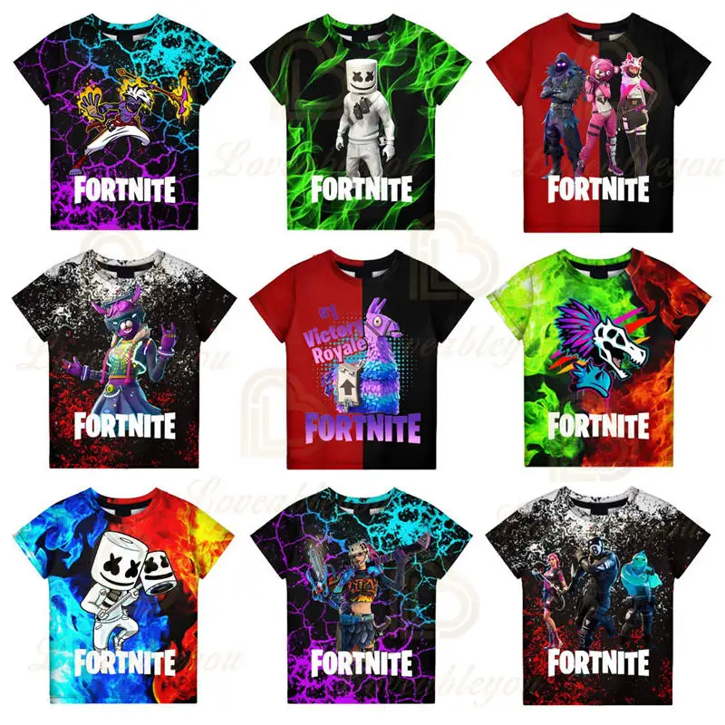 

Victory Royale T-shirt Fortnite Tshirt Children's Game 3D T-shirt Baby Clothing Tshirts Women Kids Hero Boys Girls Tops