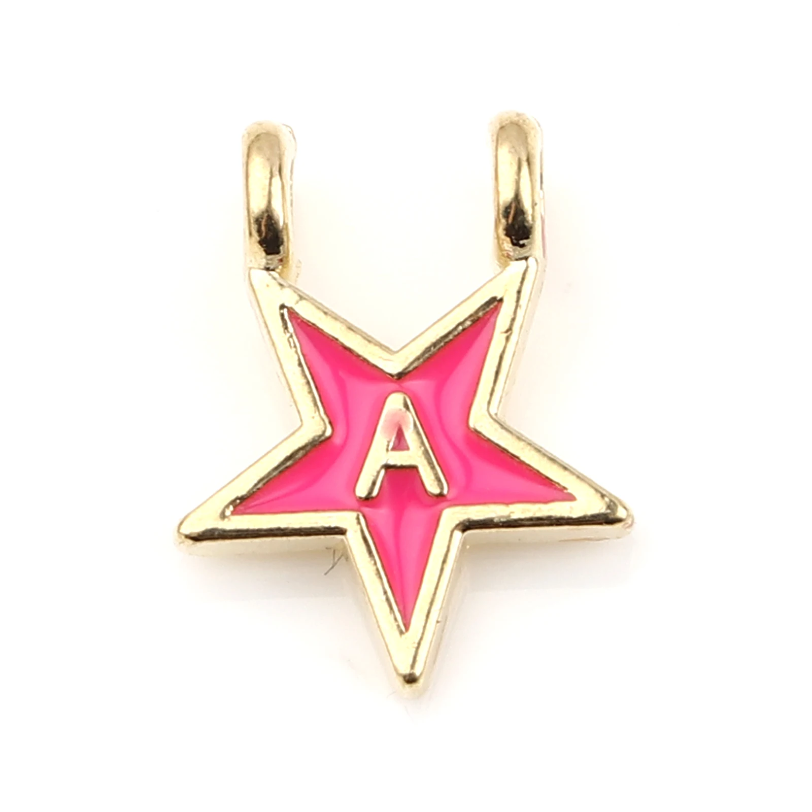 

Doreen Box Zinc Based Alloy Charms Pendants Star Multicolor Capital Letter A-Z Enamel Pendant for DIY Necklace15x11mm ,10PCs