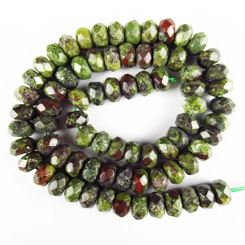 Красивый граненый драконовый кровяной камень свободная бусина Rondelle 15 5 дюймов 8x5