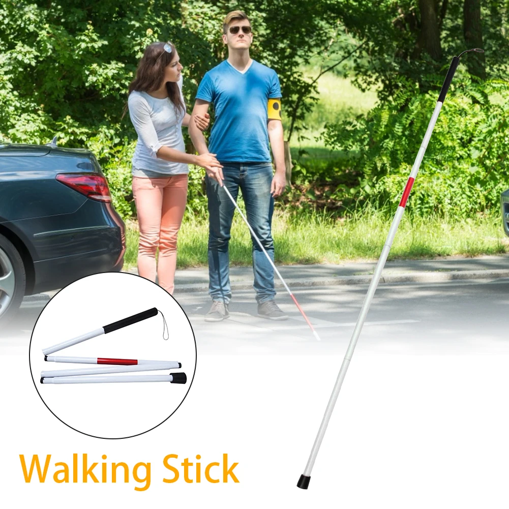 

Hot Visually Impaired Crutch Cane Blind Walking Stick Aluminum Alloy Foldable Reflective Walker Aluminium Easy Carrying