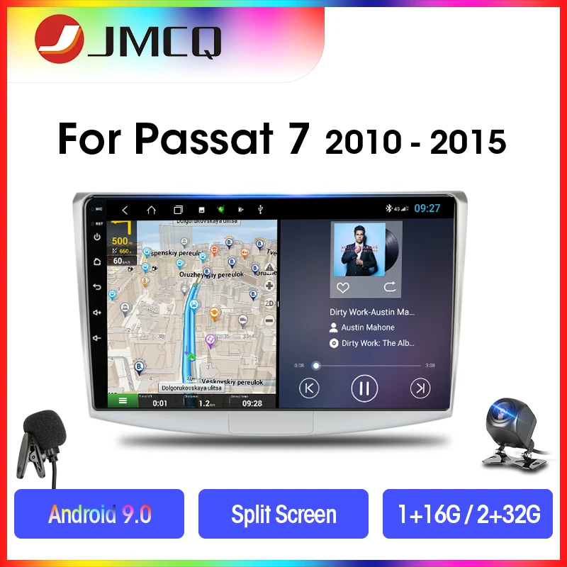 Автомагнитола JMCQ на Android 9 0 для VW Volkswagen Passat B7 B6 2010 2015 2 din 10 дюймов GPS навигация