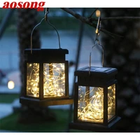aosong solar landscape lights outdoor led modern waterproof ip65 pillar garden candle lamp for decoration