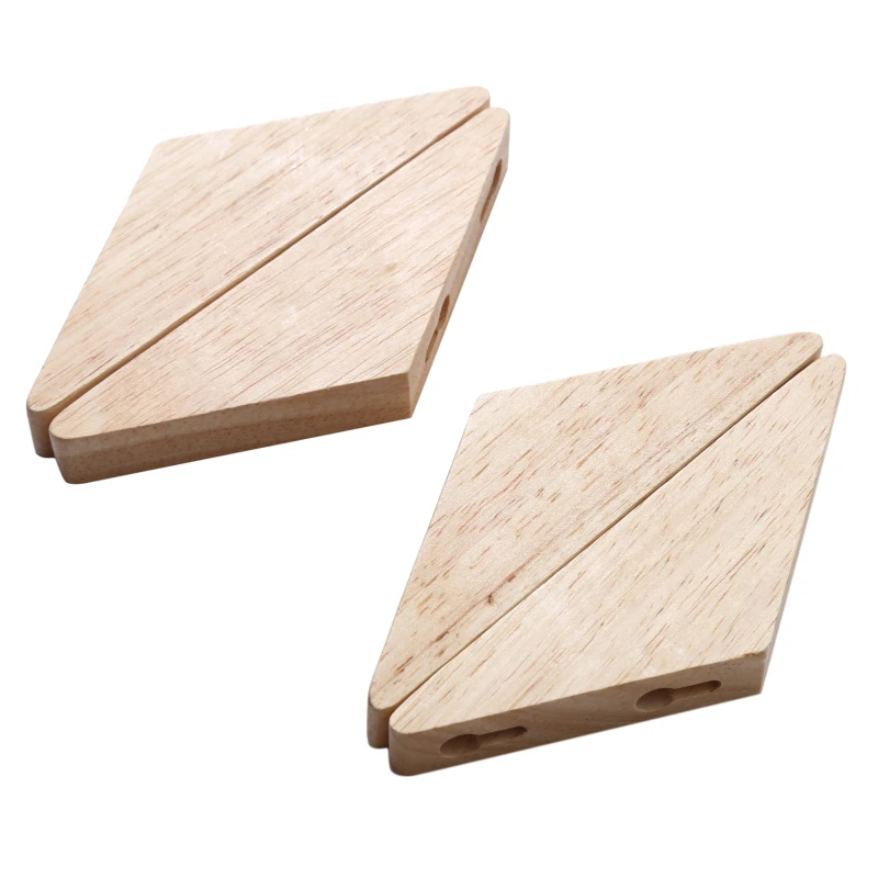 

4Pcs Wood Clothes Hanger Wall Mounted Coat Hook Decorative Key Holder Hat Scarf Handbag Storage Hanger Bathroom Rack