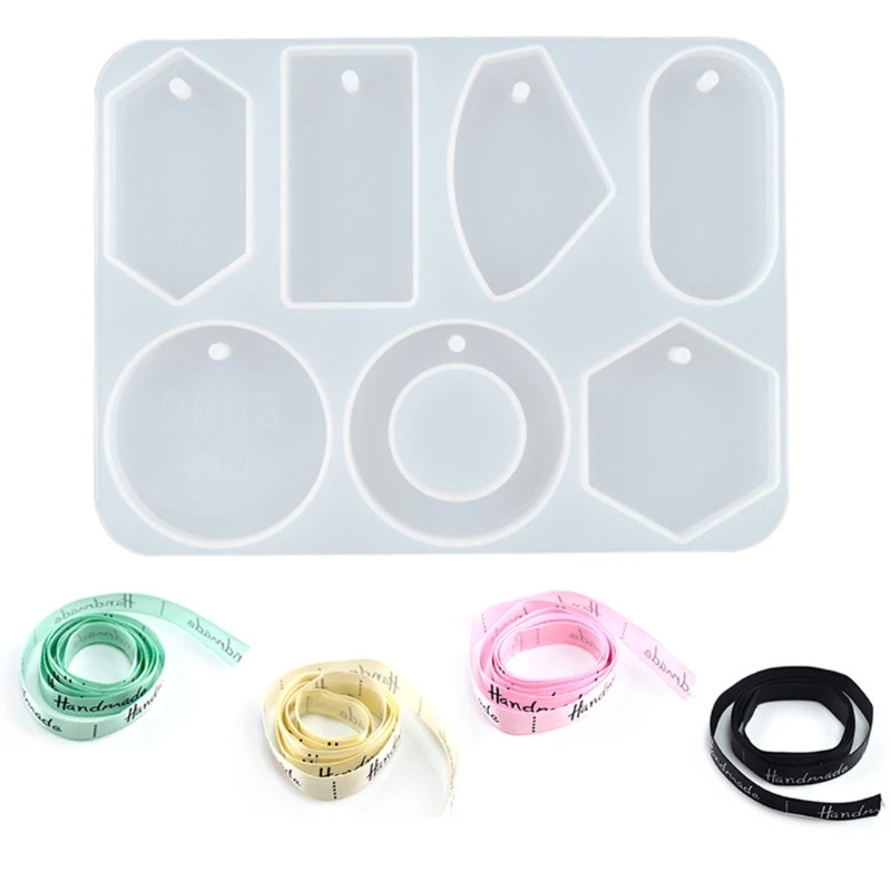 

DIY Large 6-Cavity Jewelry Silicone Mold with Hole Epoxy Pendant Jewelry Making