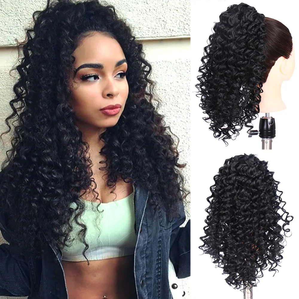 WEILAI синтетический парик для конского хвоста афро американский весенний вьющийся