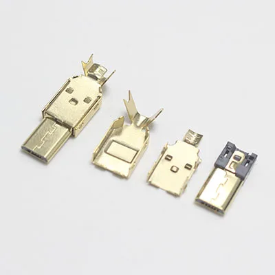 

5 комплектов Micro-USB 5-контактный разъем для сварки, штекер, зарядное устройство, 5P USB-разъем для зарядки, 3 в 1, позолоченные/никелированные детали