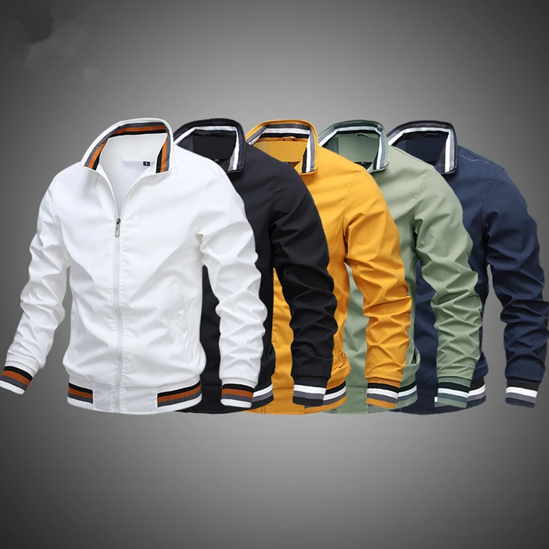 Куртка бомбер мужская повседневная однотонная военная куртка Модная