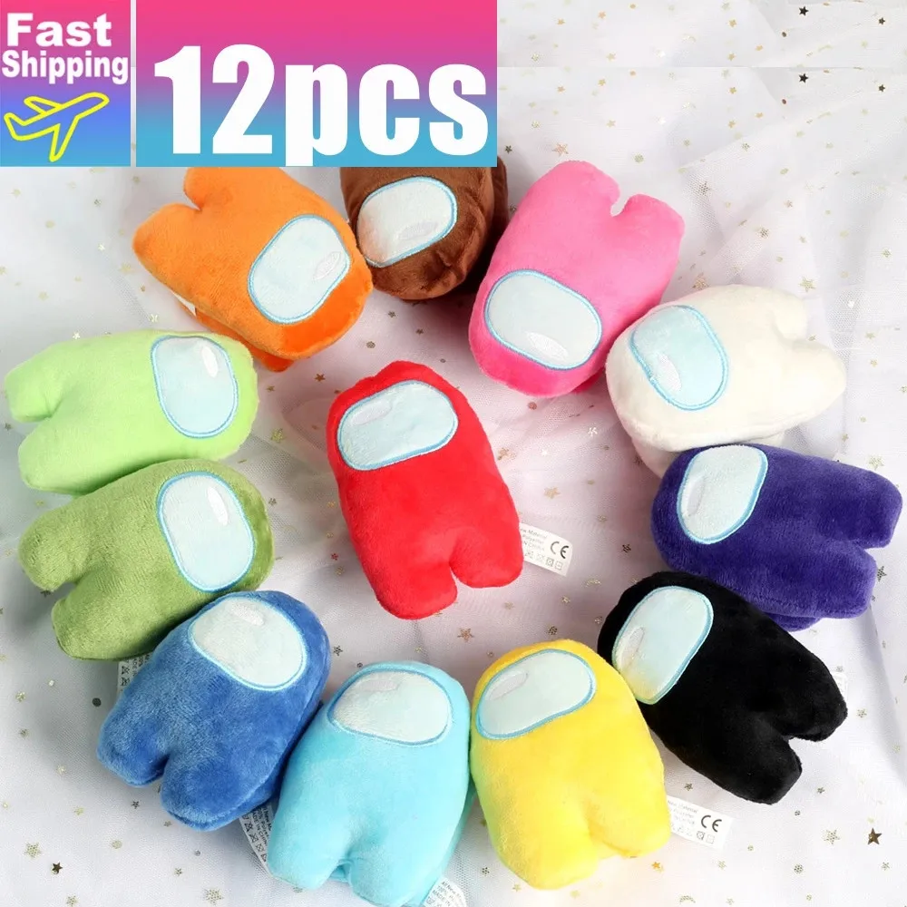 

12pcs/bag Plush Doll 10cm Plush Colorful Crewmate Game Soft Plush Toy Music Kawaii Stuffed Doll Cute Hand Size Plushie Kids Gift