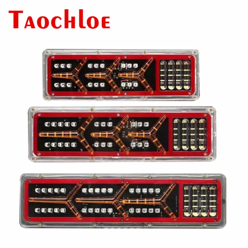 

1Pair Waterproof 24V Truck Taillight Brake Light Stop Reverse Rear Light For Trailer Tractor Lorry Van Sequential Turn Signals