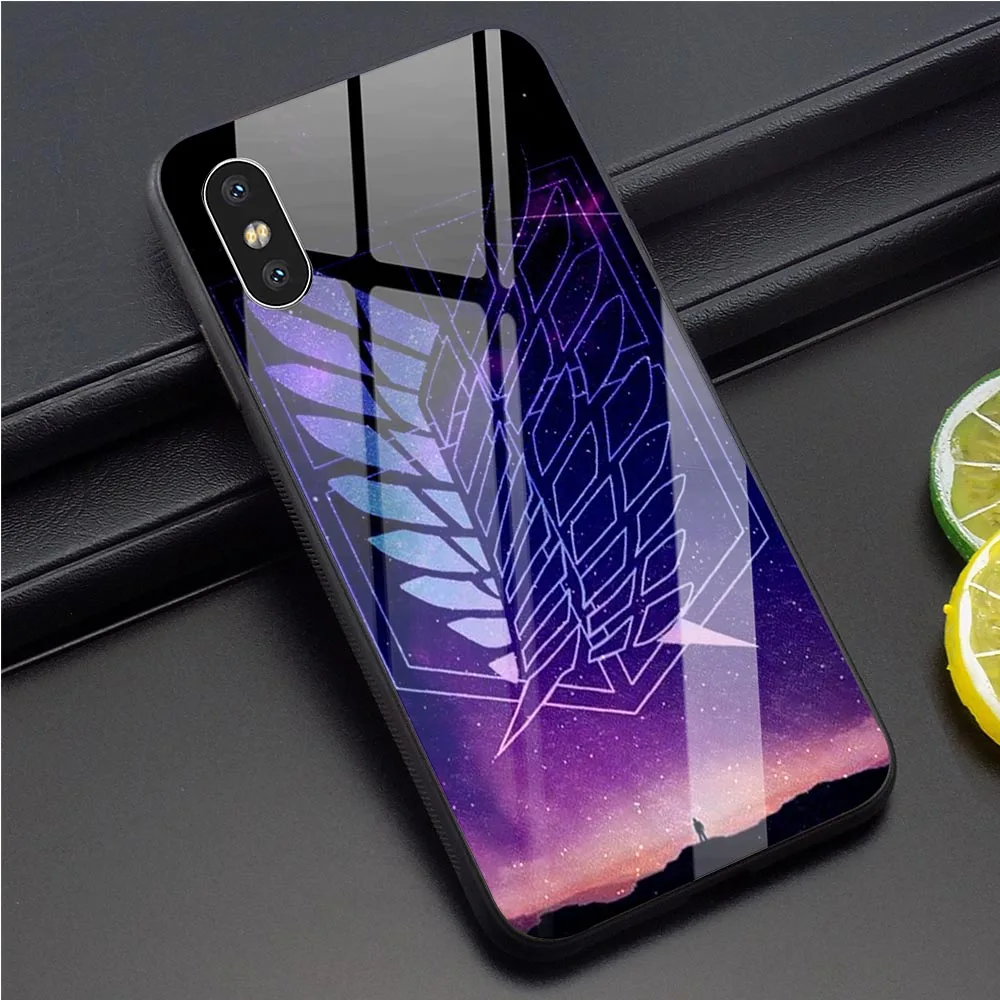 Чехол для телефона с закаленным стеклом Attack On Titan iPhone 7 Plus 5 6 6S 8/6 8 X XS XR Xs Max|Бамперы| |