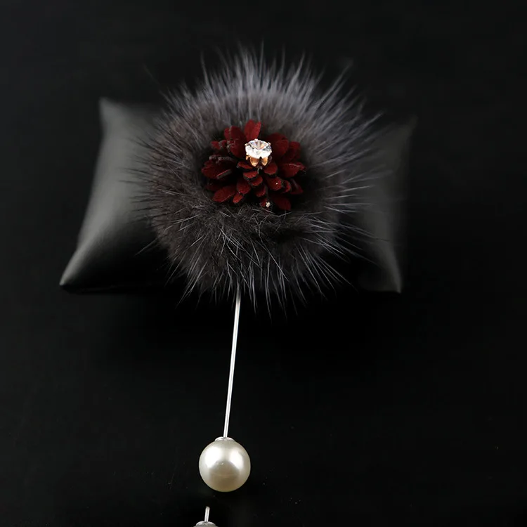 Я Remiel модная женская обувь в Корейском стиле с милыми меховыми брошь из шариков