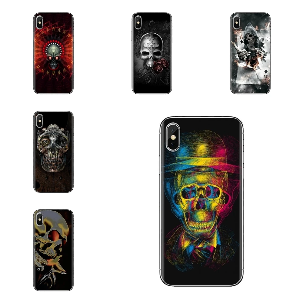 Прозрачный мягкий чехол для iPod Touch Apple iPhone 11 Pro 4 4s 5 5S SE 5C 6 6S 7 8 X XR XS Plus Max skull 3d hd обои |