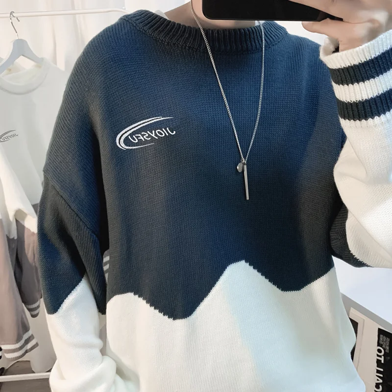 

Winter Sweaters Men Printed Thickening Warm Oversize Trendy Ulzzang Outwear Soft Daily Leisure Pullovers Young Students Popular