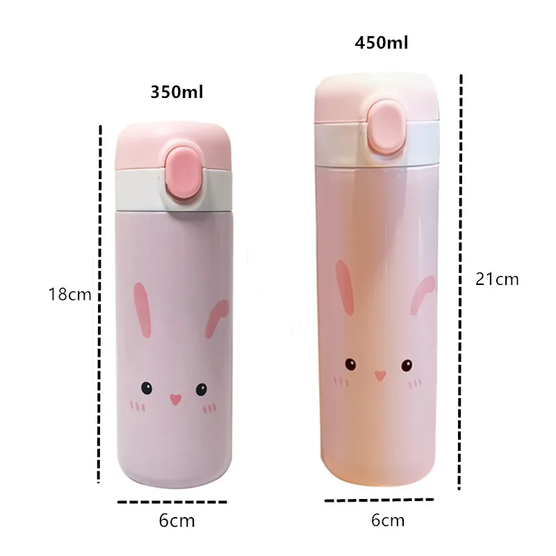 

350ml/450ml Cartoon stainless steel vacuum flask Thermos Mug Portable Cute Insulated Cup Flask Thermal Water Bottle For Gift