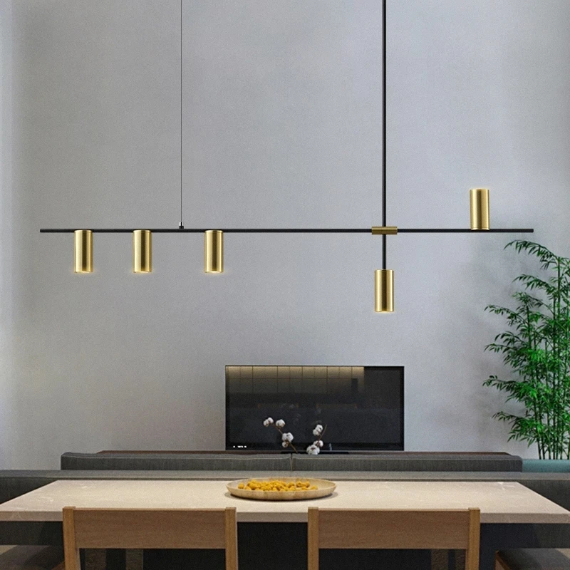 

Modern Gold Black Pendant Light Kitchen island Long Hanging Lamp Dining Bar Office Coffee Restaurant Pendant Lamp home lighting