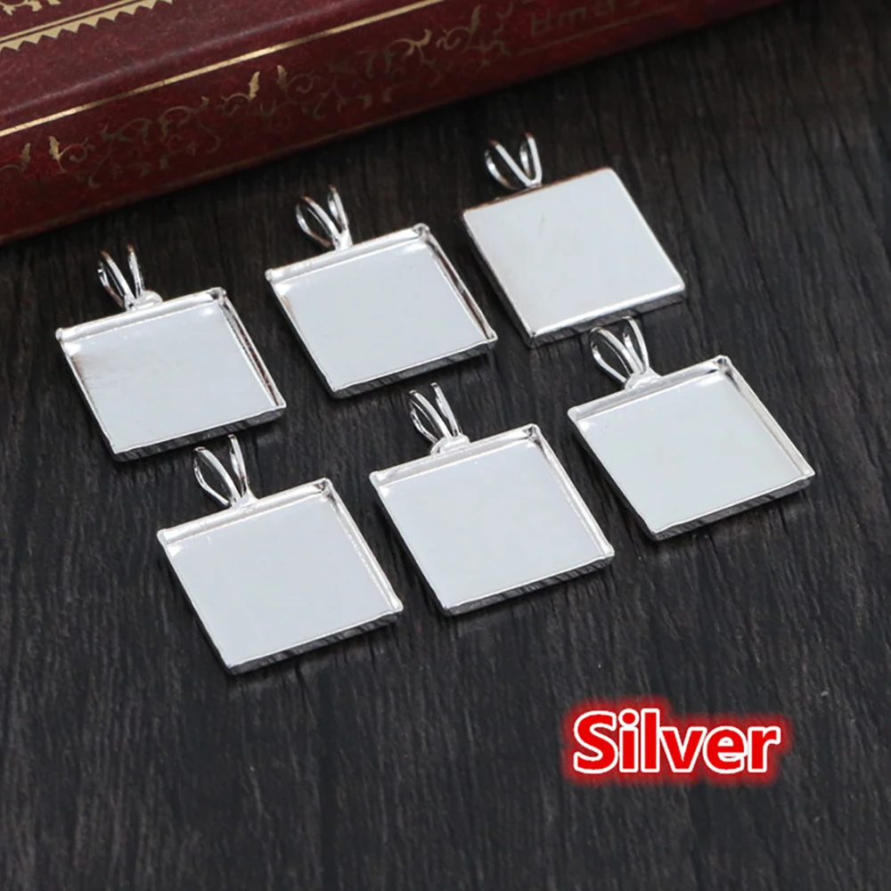 20 шт 12 мм квадратный внутренний размер 4 цвета покрытый латунный материал Простой