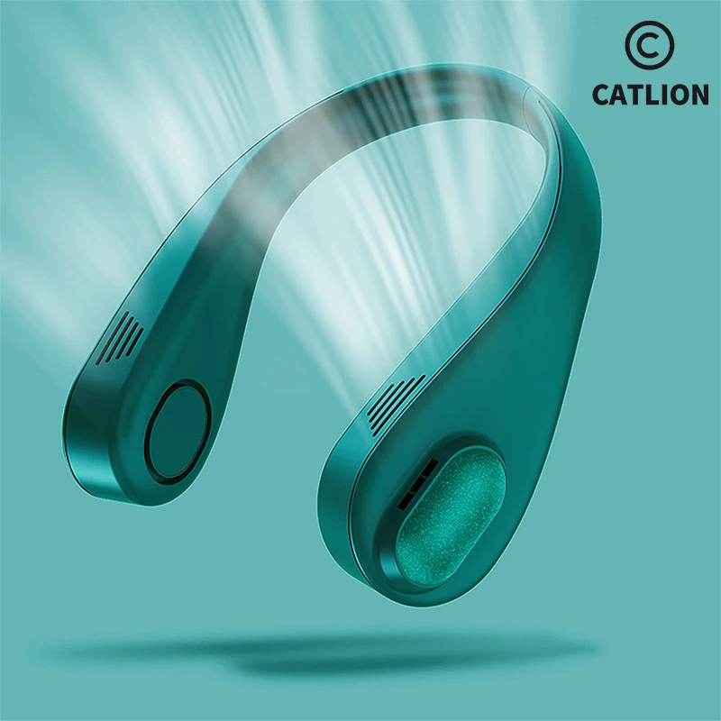 Мини вентилятор на шее Портативный безлопастной 3000 мА/ч USB Перезаряжаемые немой