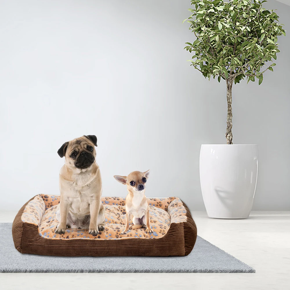 Домашний диван-кровать для собак мягкая флисовая теплая кровать кошек зимний