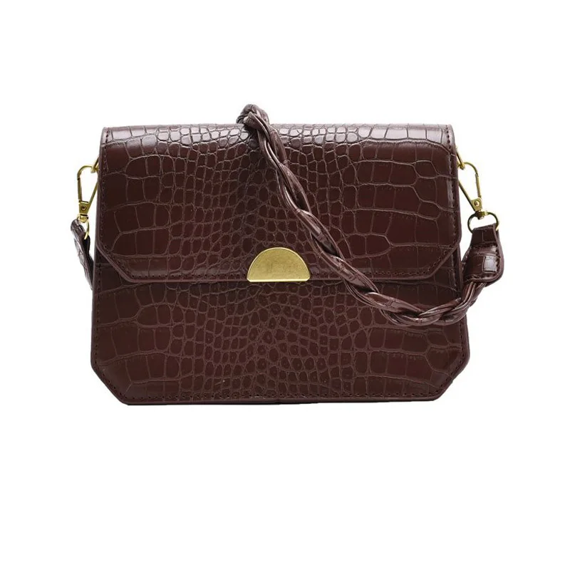 

Vintage Stone Pattern Simple PU Leather Crossbody Bags for Women 2021 Shoulder Handbags and Purses Women's Luxury Hand Bag