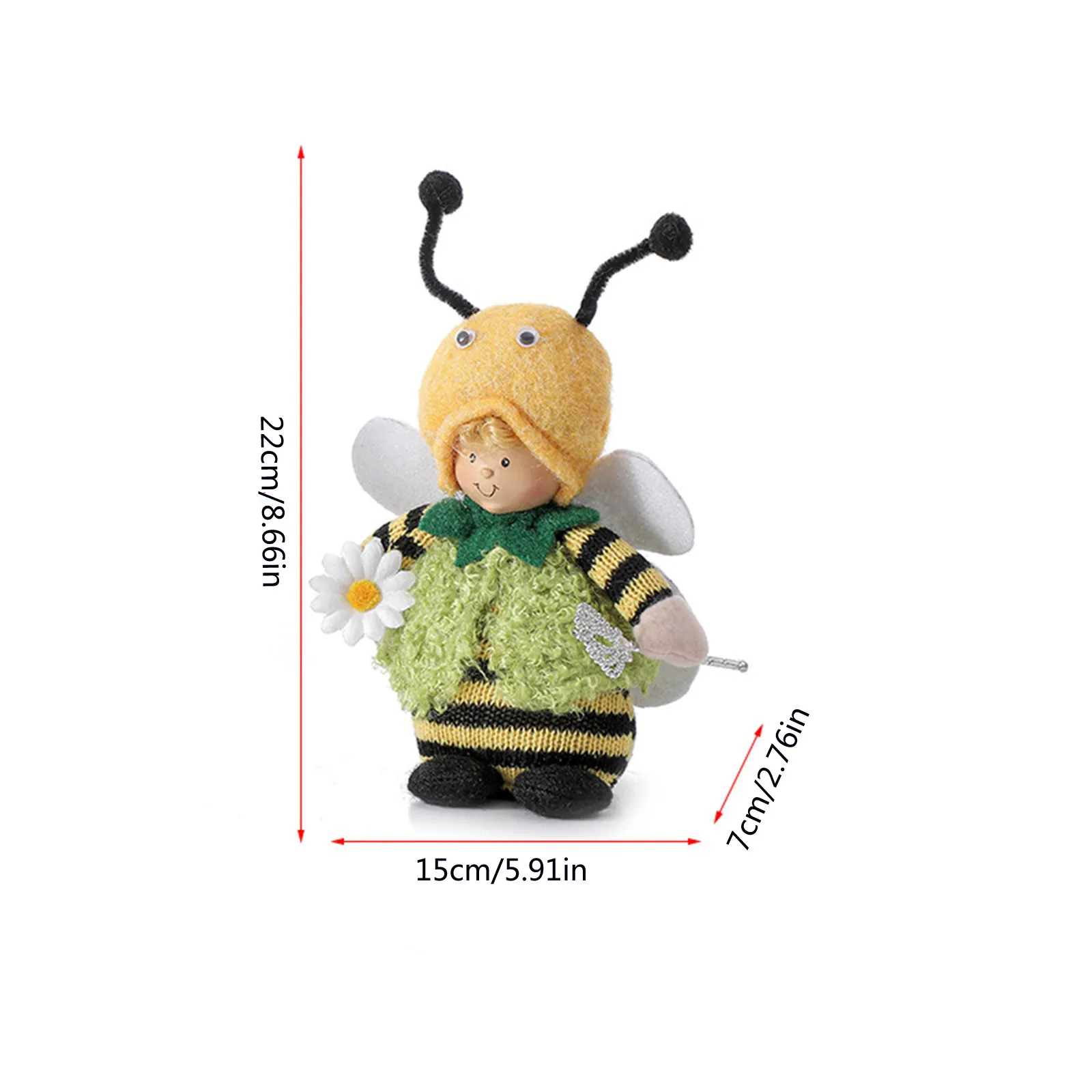 

2pcs Bumble Bee Gnomes Plush Scandinavian Tomte Nisse Swedish Bee Home Plush Handmade Gnome Doll Party Kids Mother's Gifts