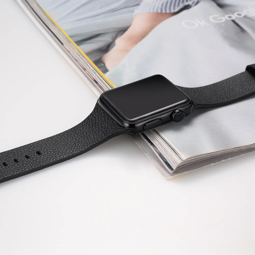Кожаный ремешок для apple watch series 5/4/3/2/1, ремешок 42 мм, 38 мм/44 мм/40 мм, correa, браслет ремешок на запястье для наручных часов iwatch