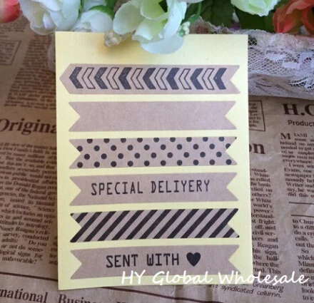 

600pcs/lot Wave Point Long Strip Blank Arrow design Baking seal label Sticker