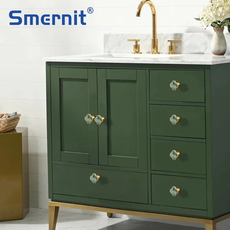 Четырехлистный клевер латунные мебельные ручки европейские дверные и для шкафа