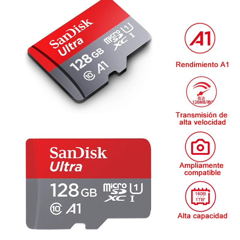 Карта памяти Sandisk Ultra Micro SD a1sdxc SDHC 98M/s128GB 32GB 64GB 16GB TF/SD карта для смартфона и ПК|Карты
