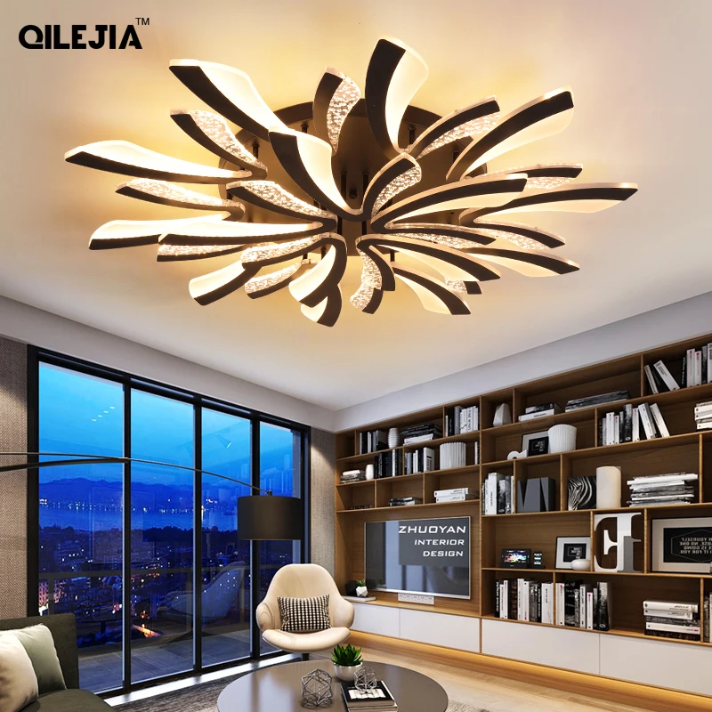 Living room chandelier lights for living room bedroom Dining Study Room White /Black color AC90-260V Chandeliers Fixtures