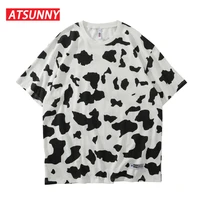 atsunny milk print short sleeve t shirt hiphop streetwear casual t shirt man summer fashion hawaiian t shirts tops