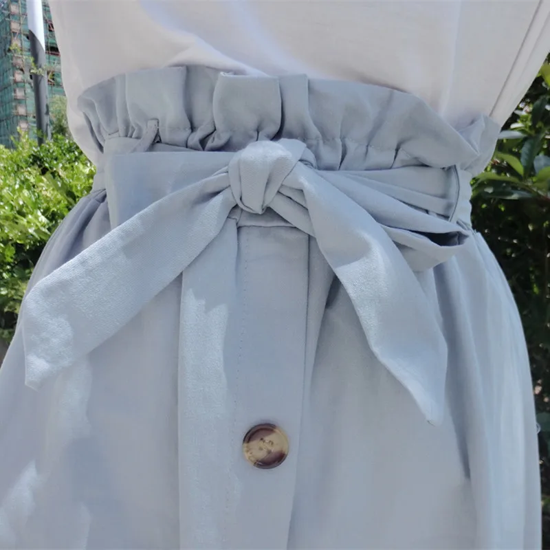 

2021 Summer New Elastic High Waist Was Thin Simple Literary Bud Skirt Casual All-match Women A-line Long Skirt Free Shipping