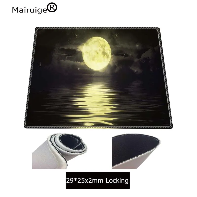 MRGBEST Moonlight Scenery Large Gaming Mouse Pad Gamer Locking Edge Keyboard Thicken  Mat  Desk pad 30X60/40X90CM images - 6